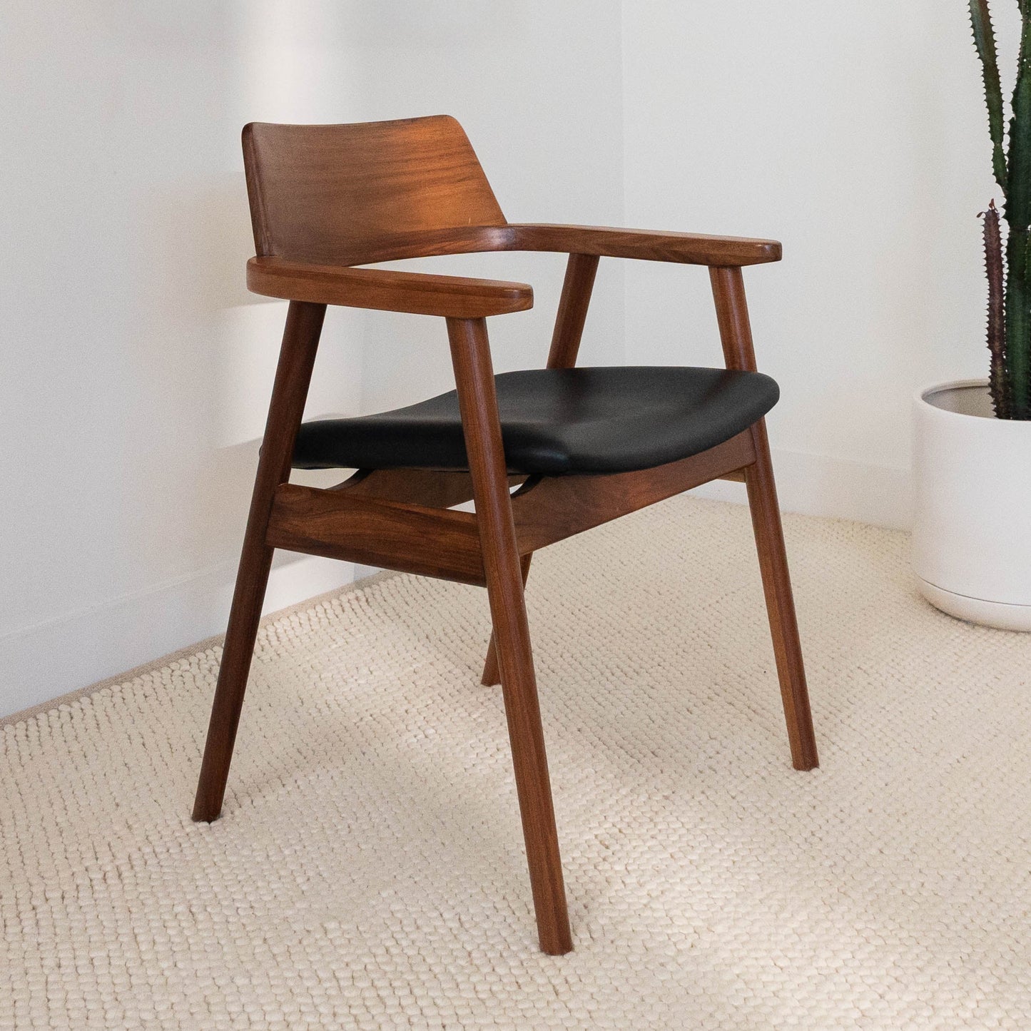 Muri Blackwood Dining Chair - Black PU