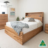 York Bookcase Headboard 4 Drawer Bed Frame - Made in Australia