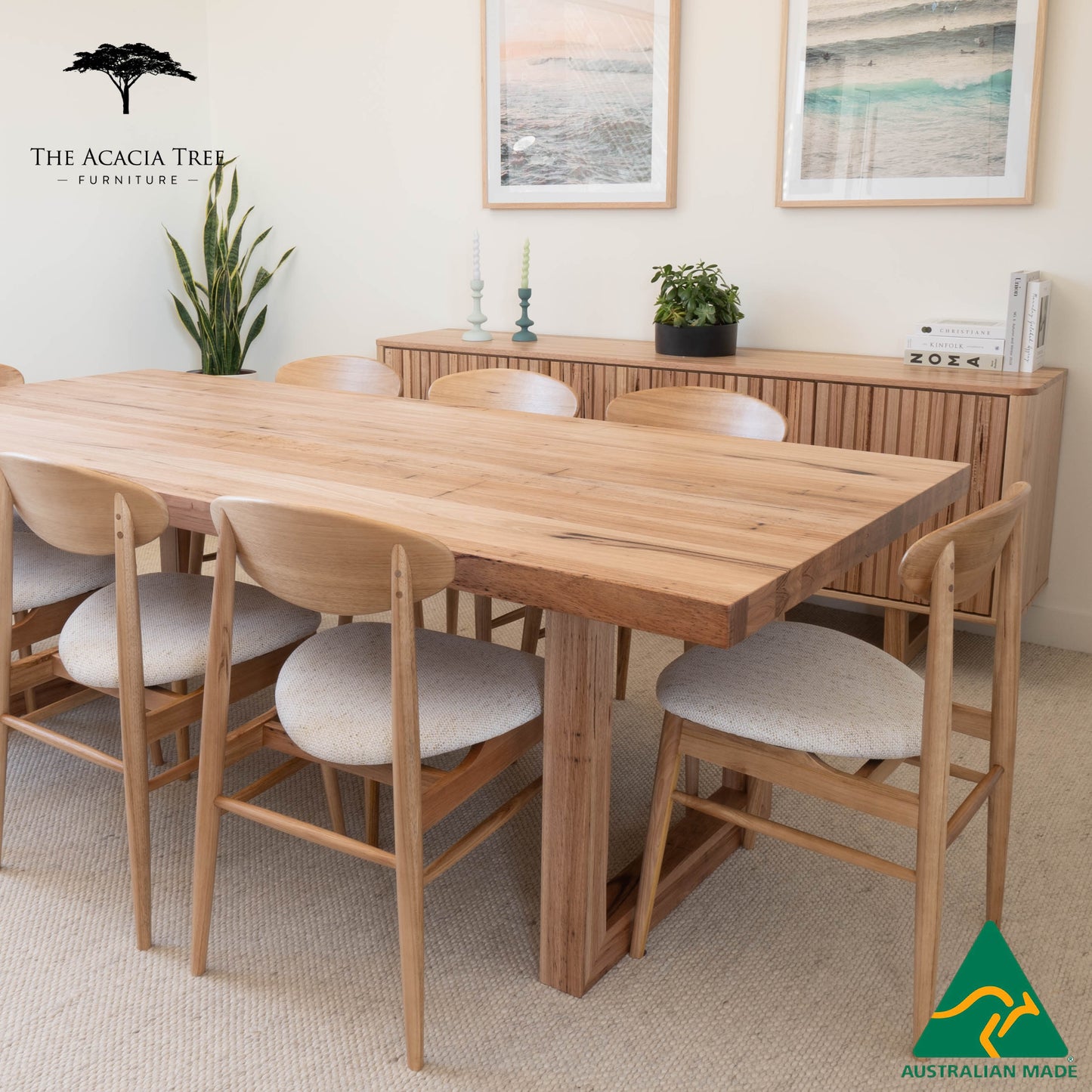 Sacha Solid Vic Ash/ Wormy Chestnut Dining Table - Made in Australia