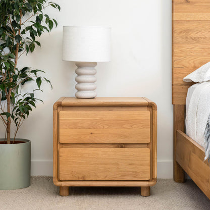 Solara Haven Solid American Oak Bedside Table