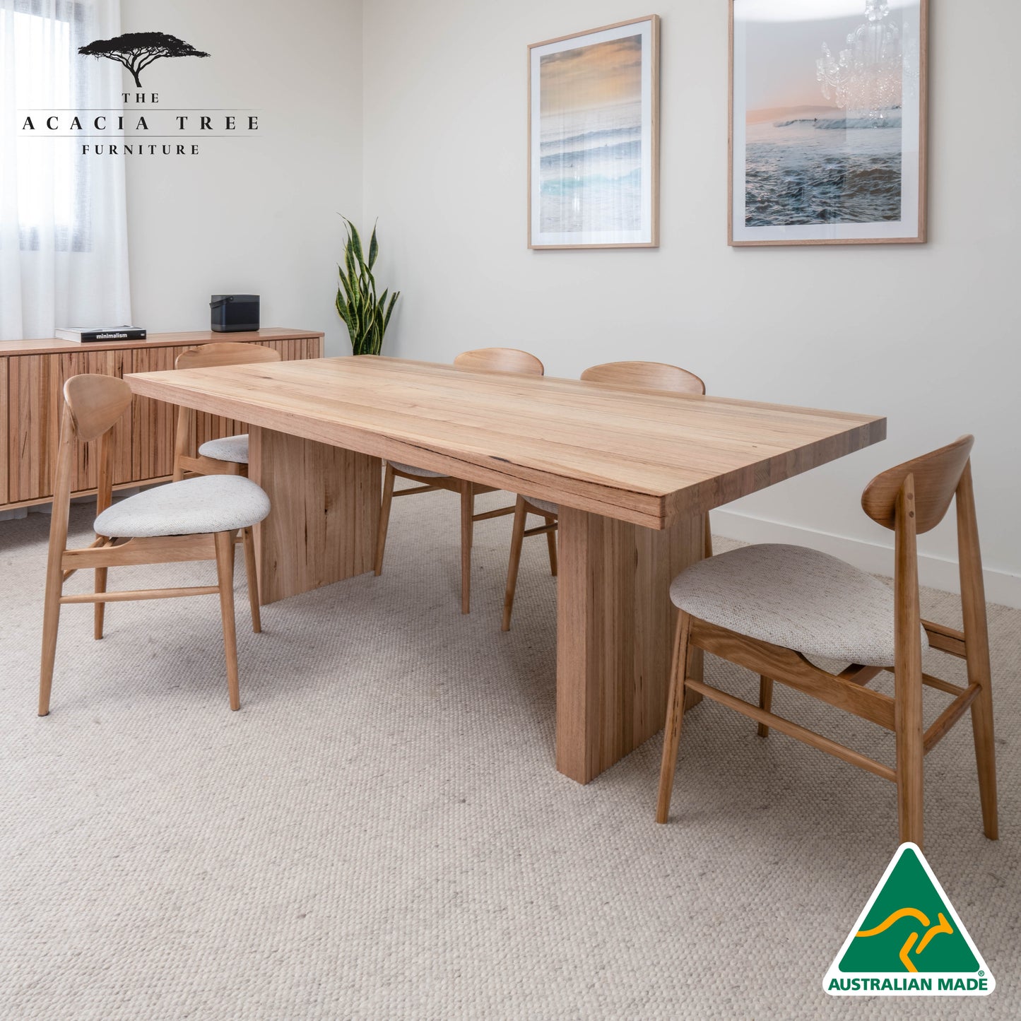 Sacha Solid Vic Ash/ Wormy Chestnut Dining Table - Made in Australia