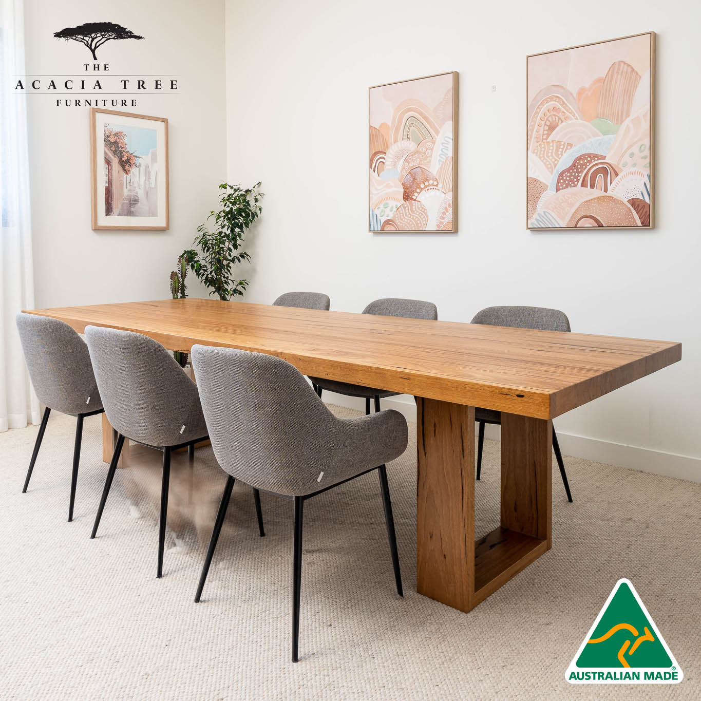 Osaka (Sand) Solid Australian Hardwood Dining Table - Made in Australia