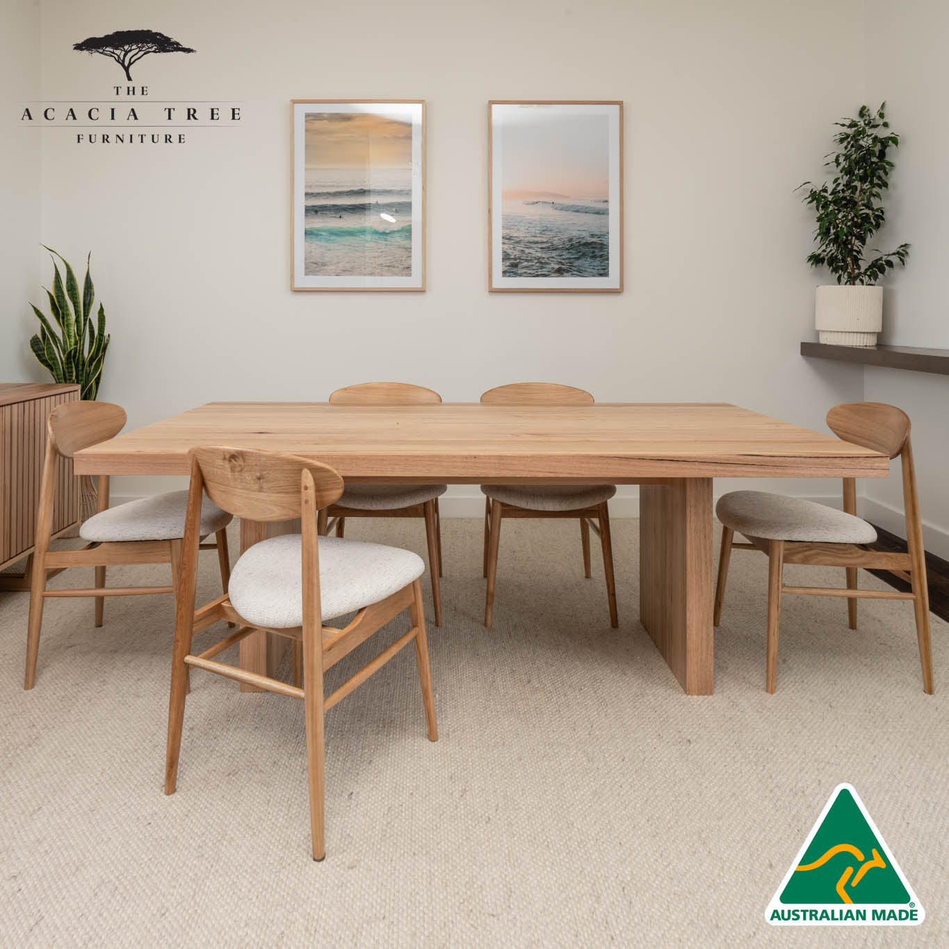 Sacha Solid Vic Ash/ Wormy Chestnut Dining Table - Made in Australia