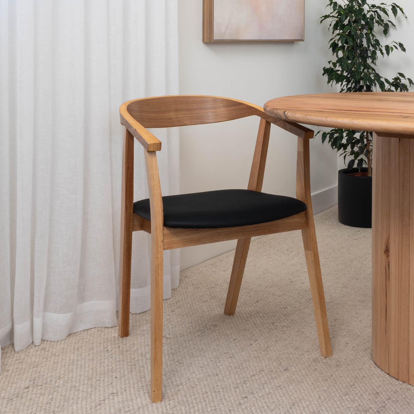 Sweden Dining Chair (Natural with choice of seat cushion)