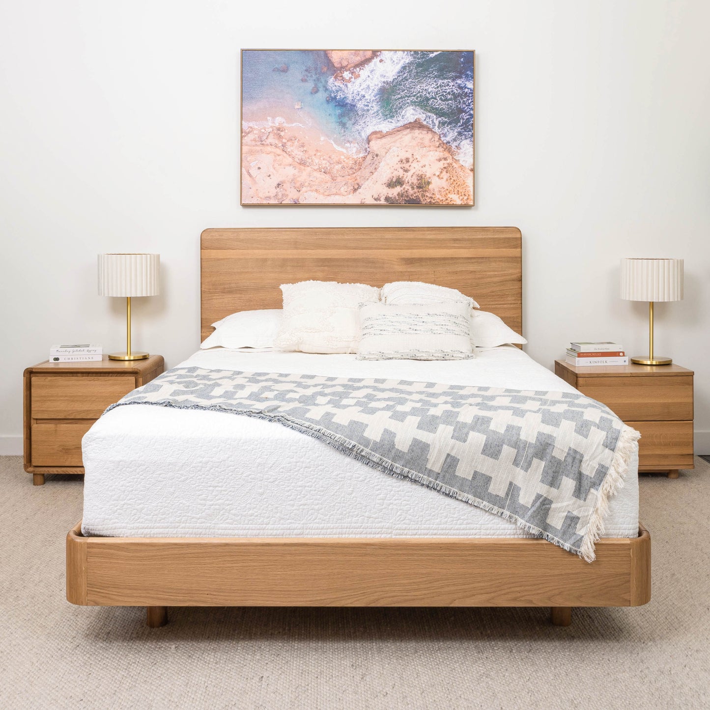 Solara Solid American Oak Bed Frame