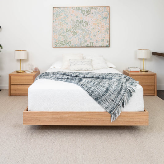 Yakka Floating Bed Frame Solid Tasmanian Oak - Made in Australia