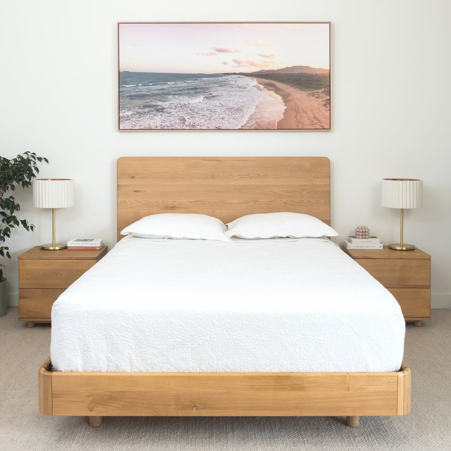 Solara Solid American Oak Bed Frame