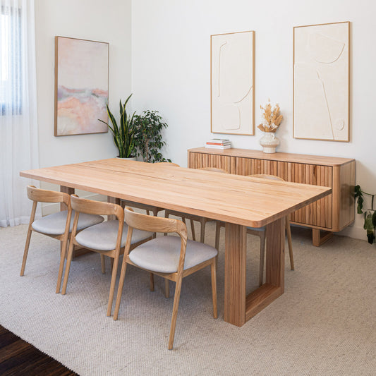 Hamilton Rounded 40mm Vic Ash Feature Dining Table - Made in Australia
