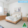 Yakka Oak and Fabric Bedroom Suite (Solid Tasmanian Oak)- Made in Australia