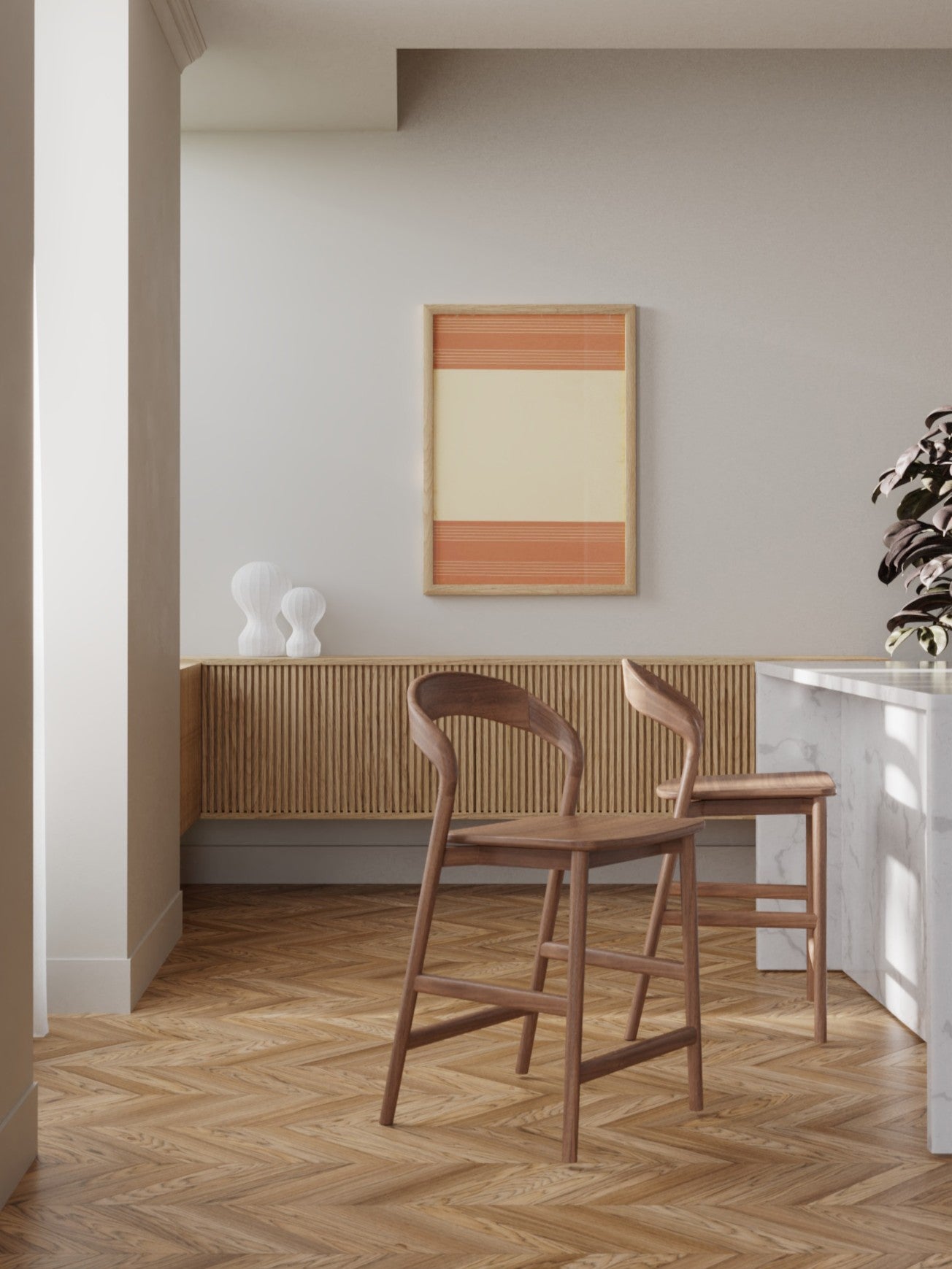 Freya Solid Walnut Barstool