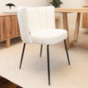 Aniela Bouclé Upholstered White Dining Chair