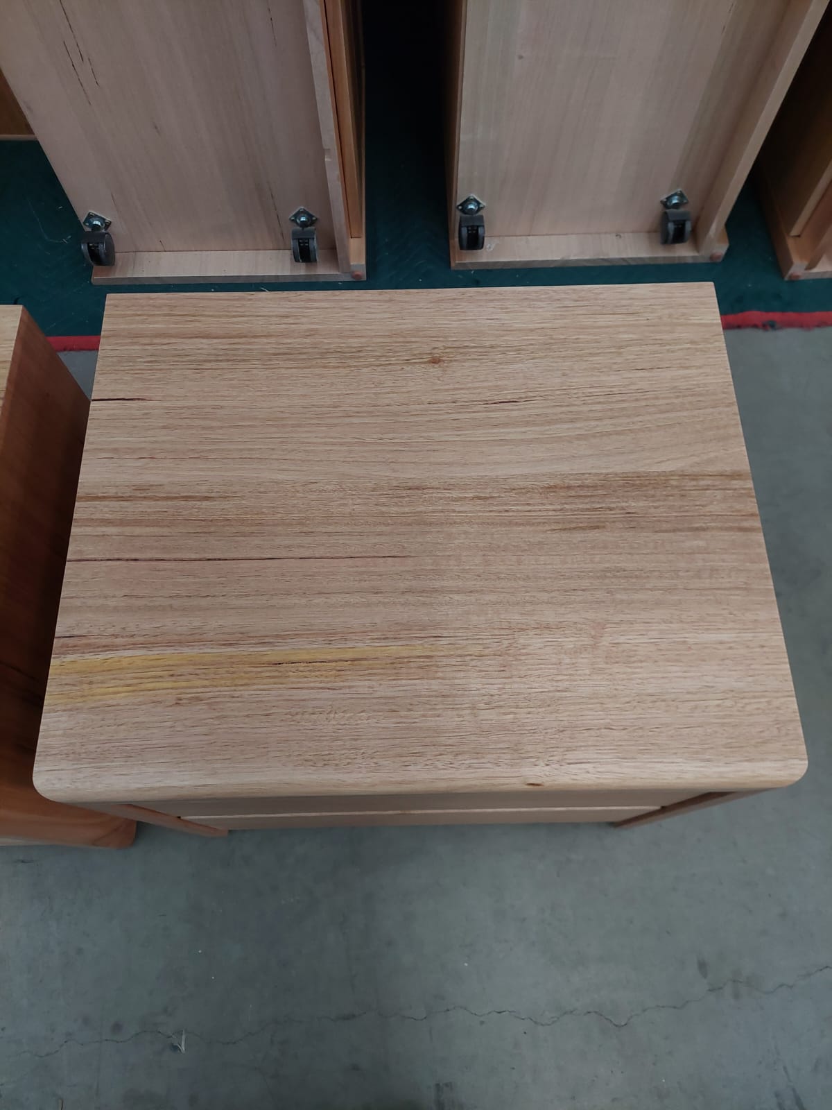 As New Yakka Tasmanian Oak Feature Grade 2 Drawer Bedside Table Set of 2