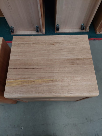 As New Yakka Tasmanian Oak Feature Grade 2 Drawer Bedside Table Set of 2