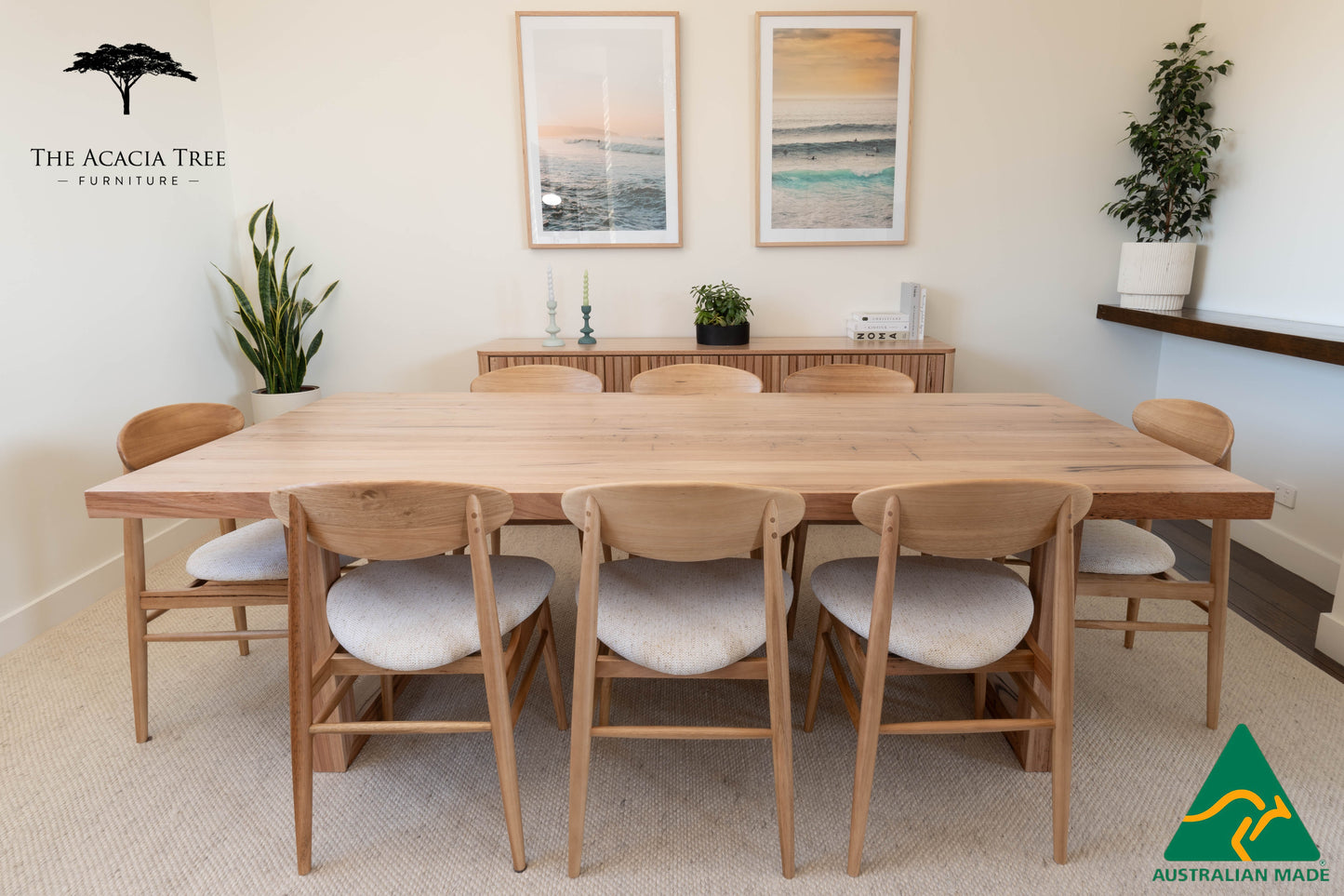 Sacha Solid Vic Ash/ Wormy Chestnut Dining Table - Made in Australia