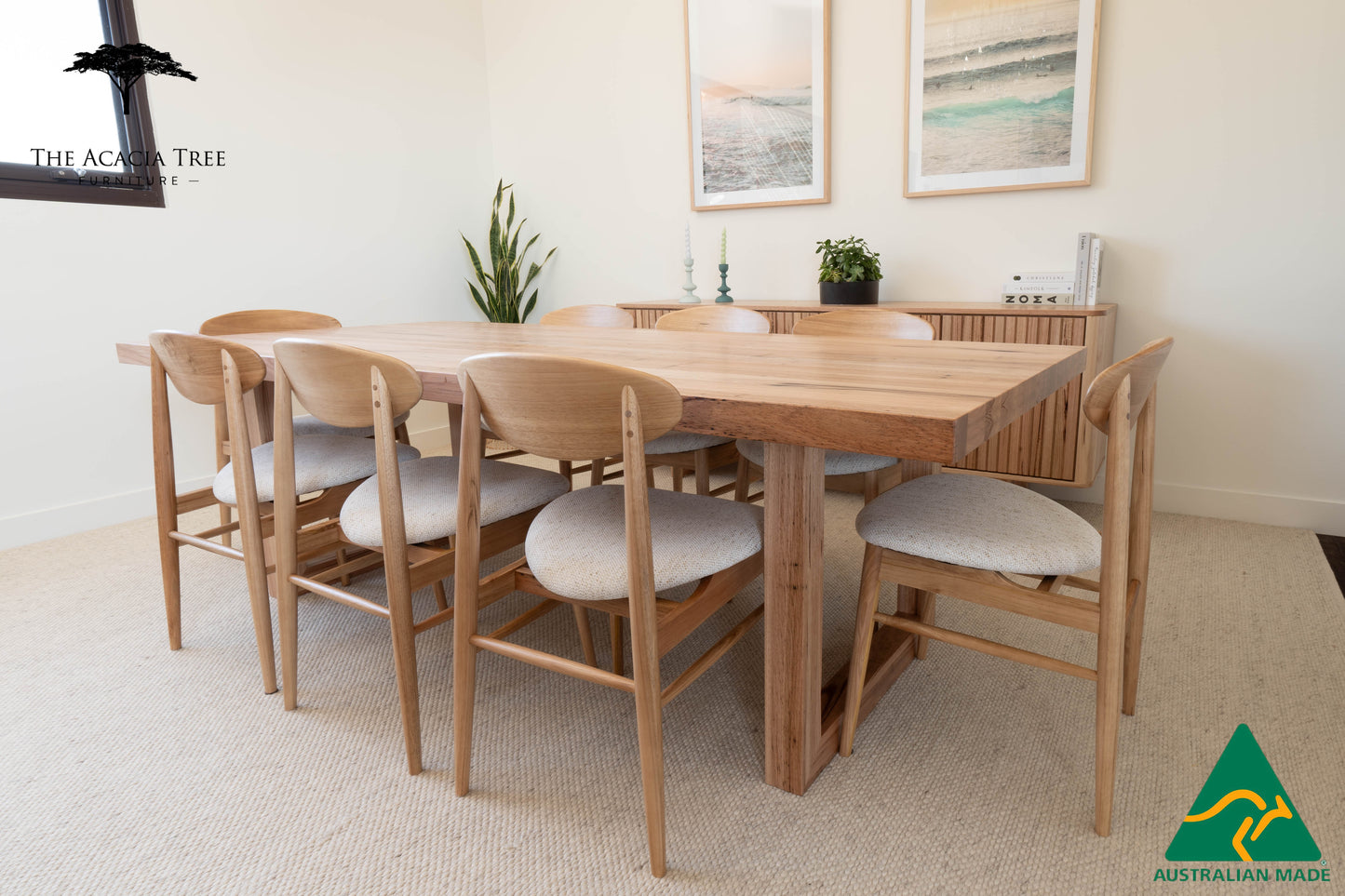 Sacha Solid Vic Ash/ Wormy Chestnut Dining Table - Made in Australia