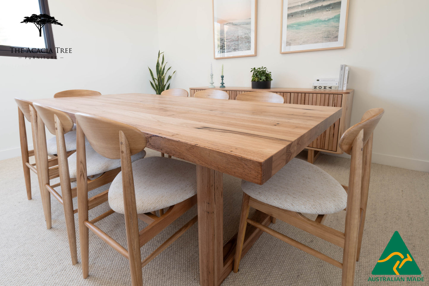 Sacha Solid Vic Ash/ Wormy Chestnut Dining Table - Made in Australia