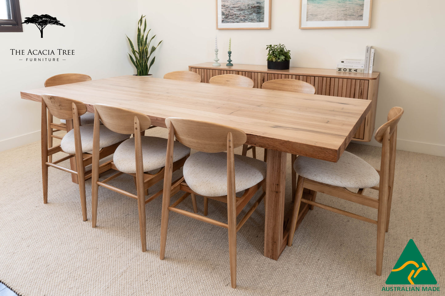 Sacha Solid Vic Ash/ Wormy Chestnut Dining Table - Made in Australia