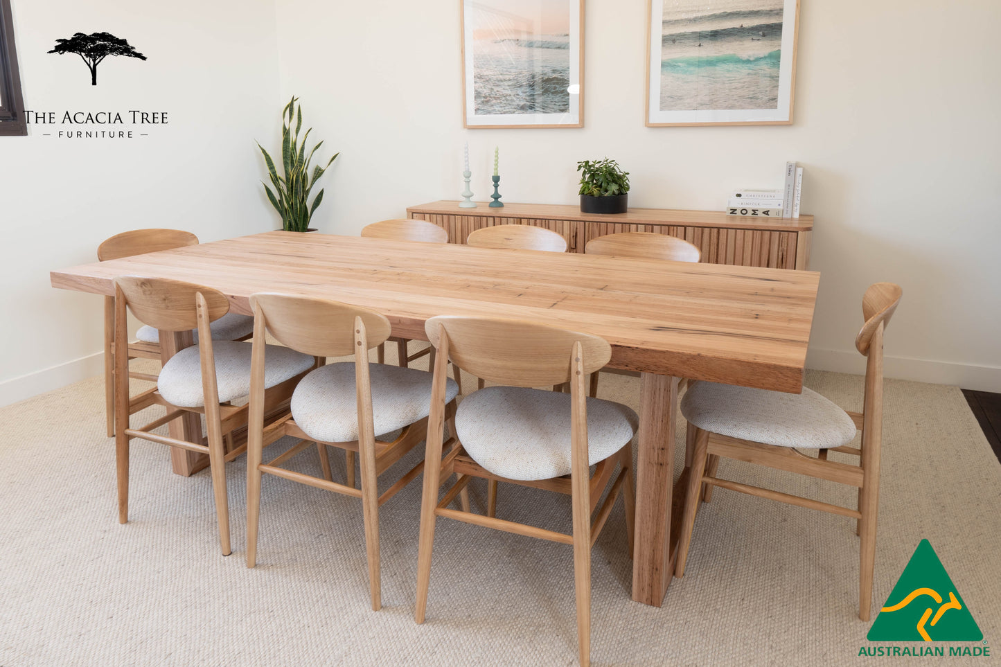 Sacha Solid Vic Ash/ Wormy Chestnut Dining Table - Made in Australia