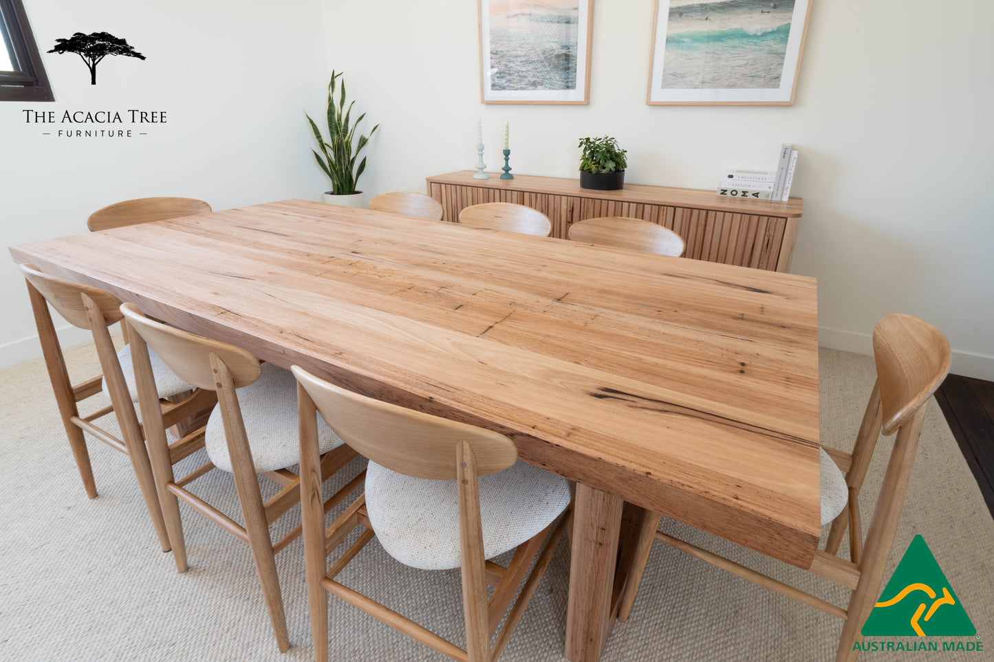 Sacha Solid Vic Ash/ Wormy Chestnut Dining Table - Made in Australia