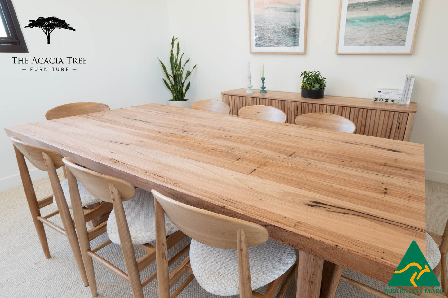 Sacha Solid Vic Ash/ Wormy Chestnut Dining Table - Made in Australia