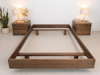 Yakka Base Tasmanian Oak Feature Grade Bed Frame (Smoked Walnut Stain)