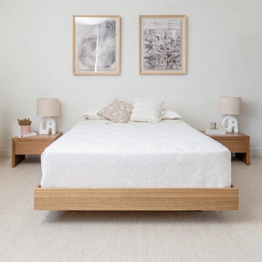Yakka Base Tasmanian Oak Signature Bed Frame (Maple Stain)