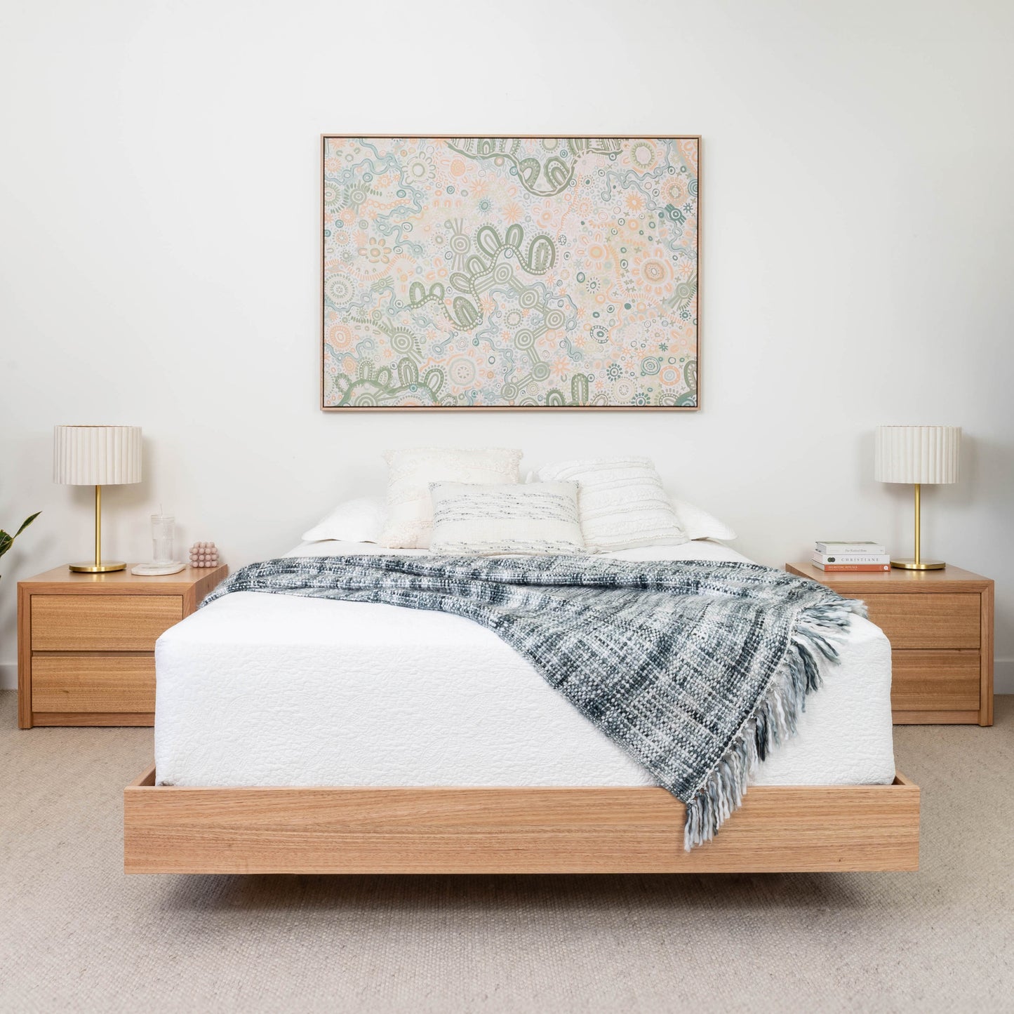 Yakka Tasmanian Oak Signature Floating Bed Frame