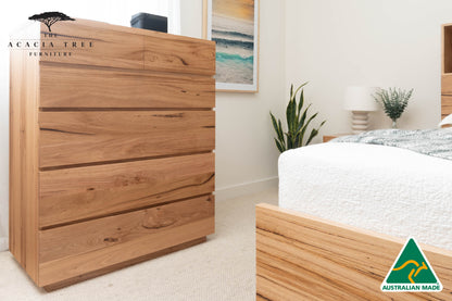 York Bookcase Headboard 4 Drawer Bed Frame - Made in Australia