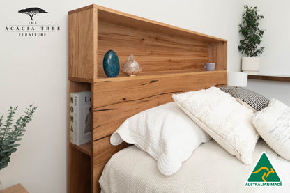 York Bookcase Headboard 4 Drawer Bed Frame - Made in Australia
