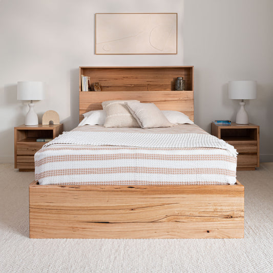 York Curve 4 Drawer Bookcase Messmate Bed Frame