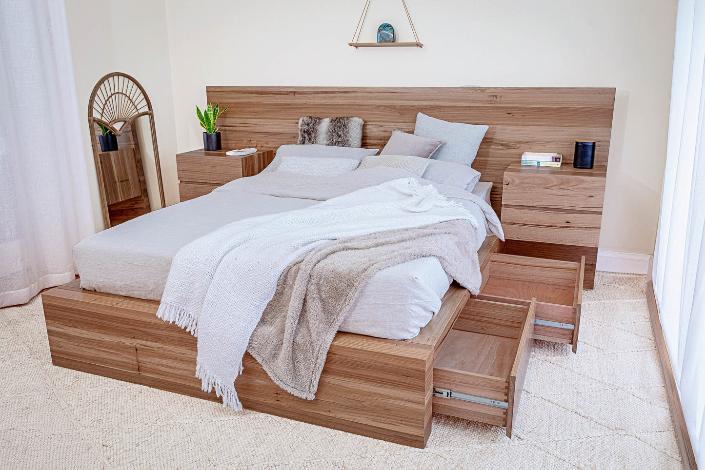 Meadow 2 Drawer Extended Headboard Messmate Bed Frame