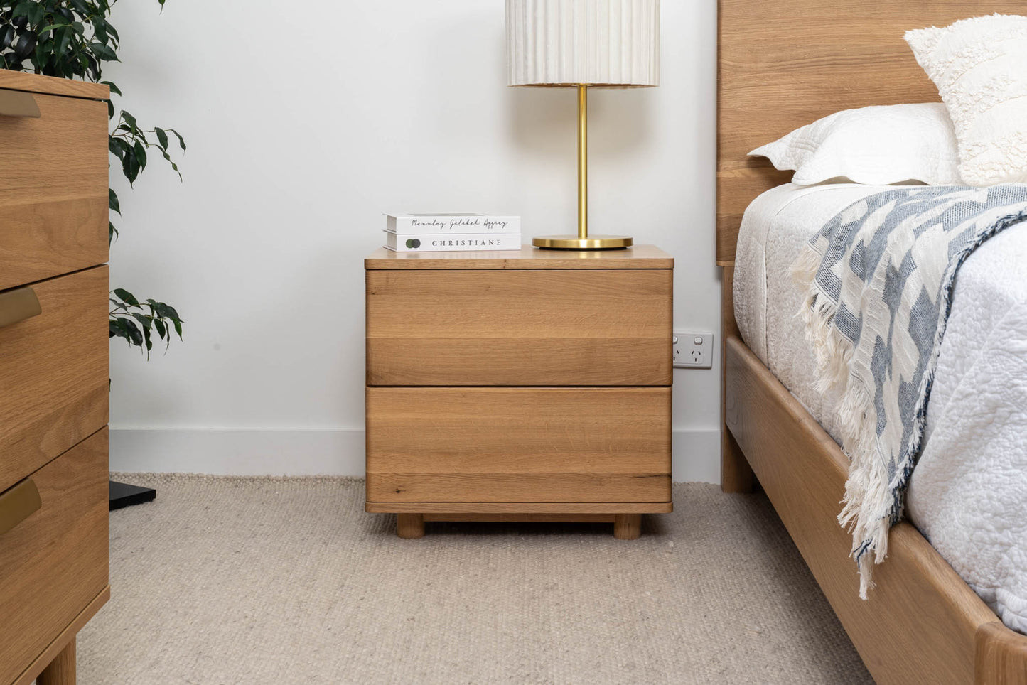 Solara Eclipse American Oak Bedside Table