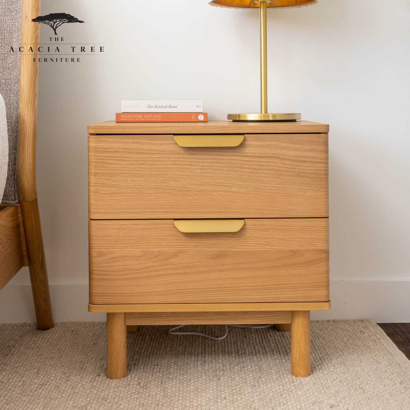 Neo American Oak Bedside Table