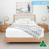 Yakka Oak and Fabric Headboard Floating Bed Frame (Solid Tasmanian Oak) - Made in Australia