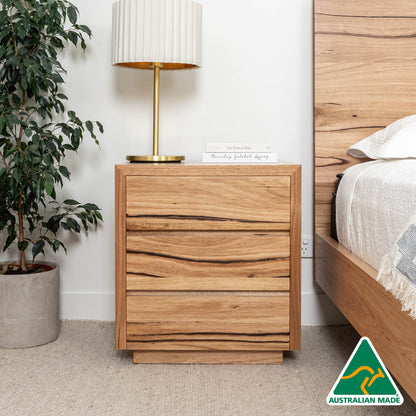Cape Town 3 Drawer Bedside Table - Made In Australia