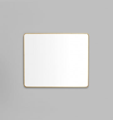 Flynn Curve Rectangle Brass Mirror