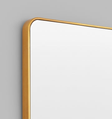 Flynn Curve Rectangle Brass Mirror