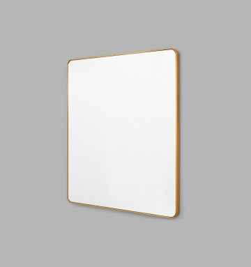 Flynn Curve Rectangle Brass Mirror