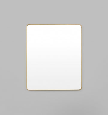 Flynn Curve Rectangle Brass Mirror