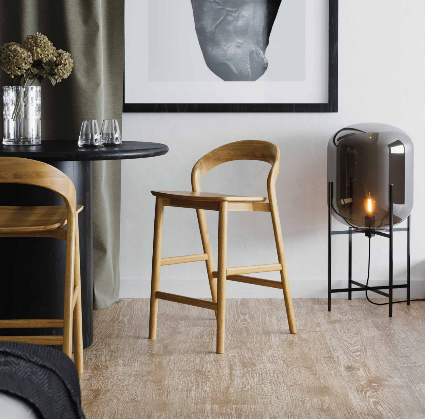 Freya Solid American Oak Barstool