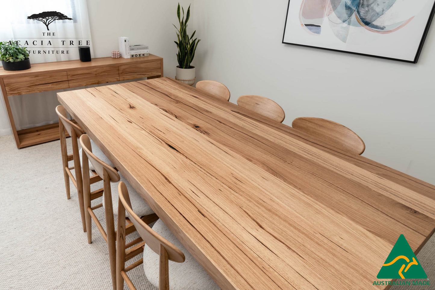 Leila Living Edge Solid Dining Table - Made in Melbourne