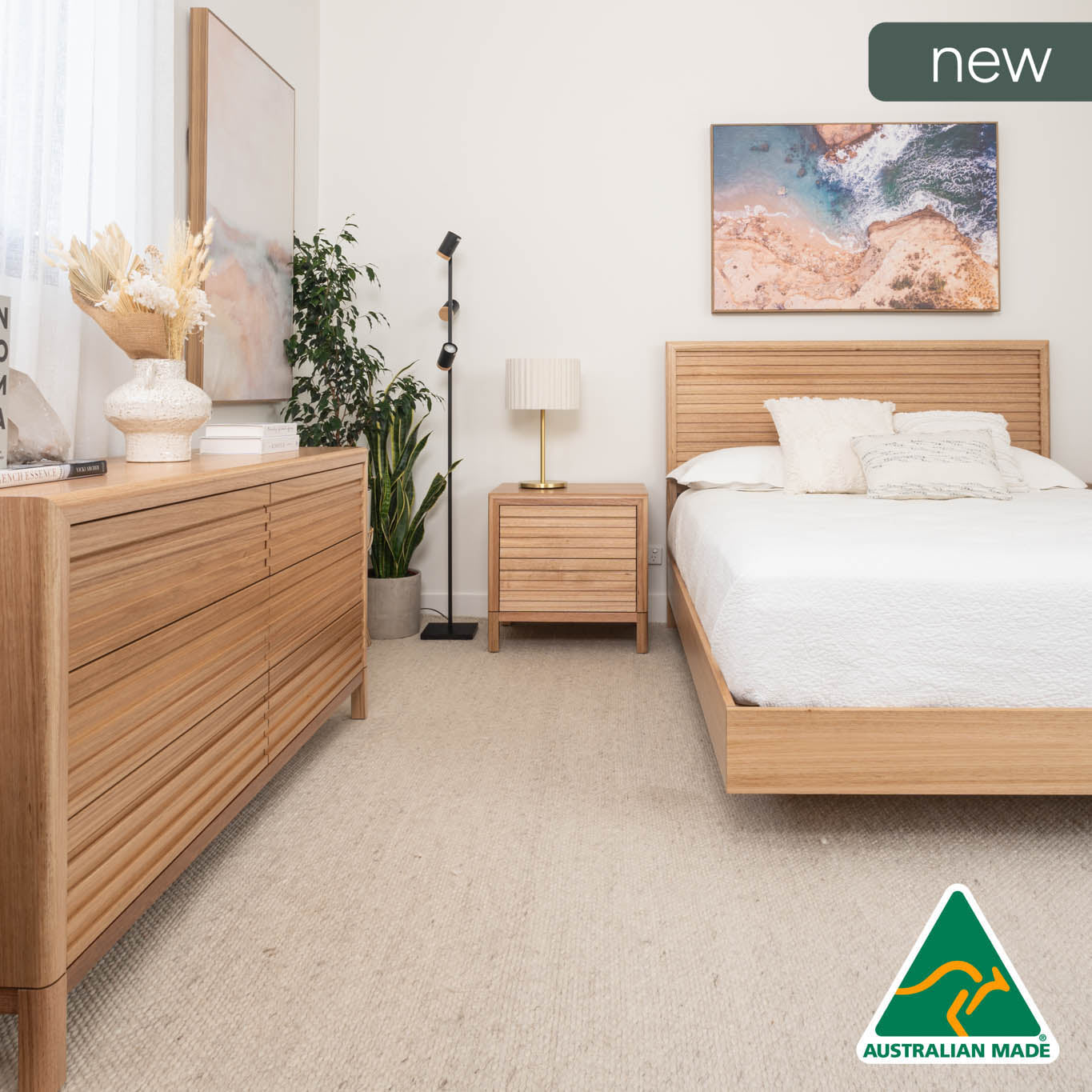 Yakka Luna Headboard Bedroom Suite (Solid Tasmanian Oak)- Made in Australia