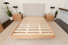 Yakka Upholstered Headboard Floating Bed Frame (Solid Tasmanian Oak)- Made in Australia