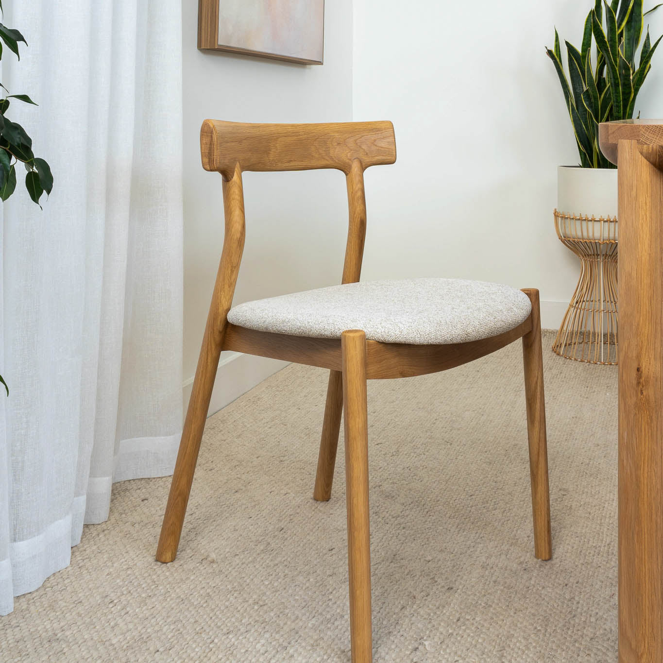 Wisteria Solid American Oak Upholstered Dining Chair