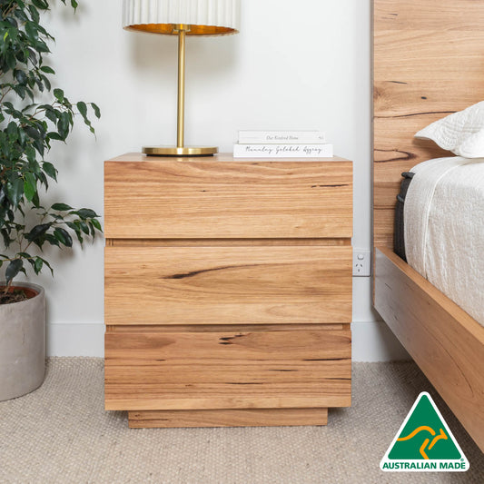 Noosa 3 Drawer Bedside Table - Made In Australia