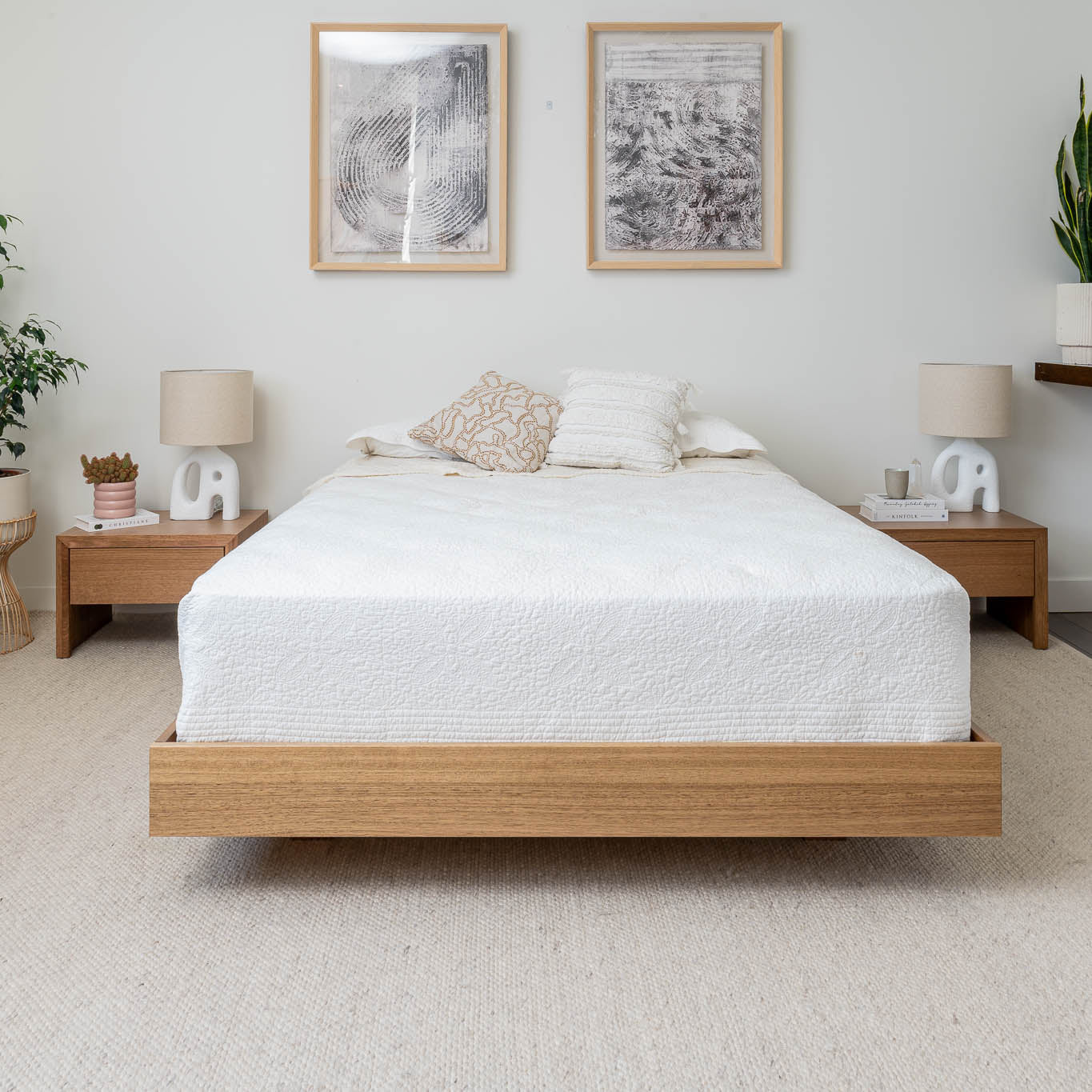Yakka™️ Floating Bed Frame Solid Tasmanian Oak - Made in Australia