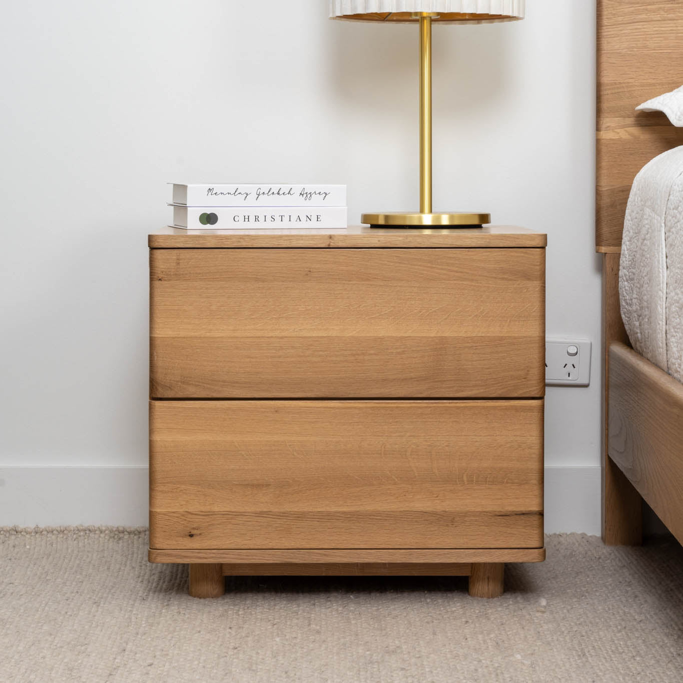 Solara Eclipse American Oak Bedside Table