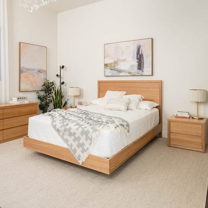 Yakka™️ Timber Headboard Floating Bed Frame (Solid Tasmanian Oak) - Made in Australia