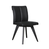 Milan Dining Chair (Charcoal leather with choice of leg stain)
