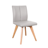 Milan Dining Chair (Light grey leather with choice of leg stain)